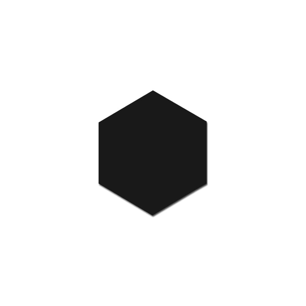 Allegory Hexagon Black 17.5cm x 20cm Wall and Floor Tile
