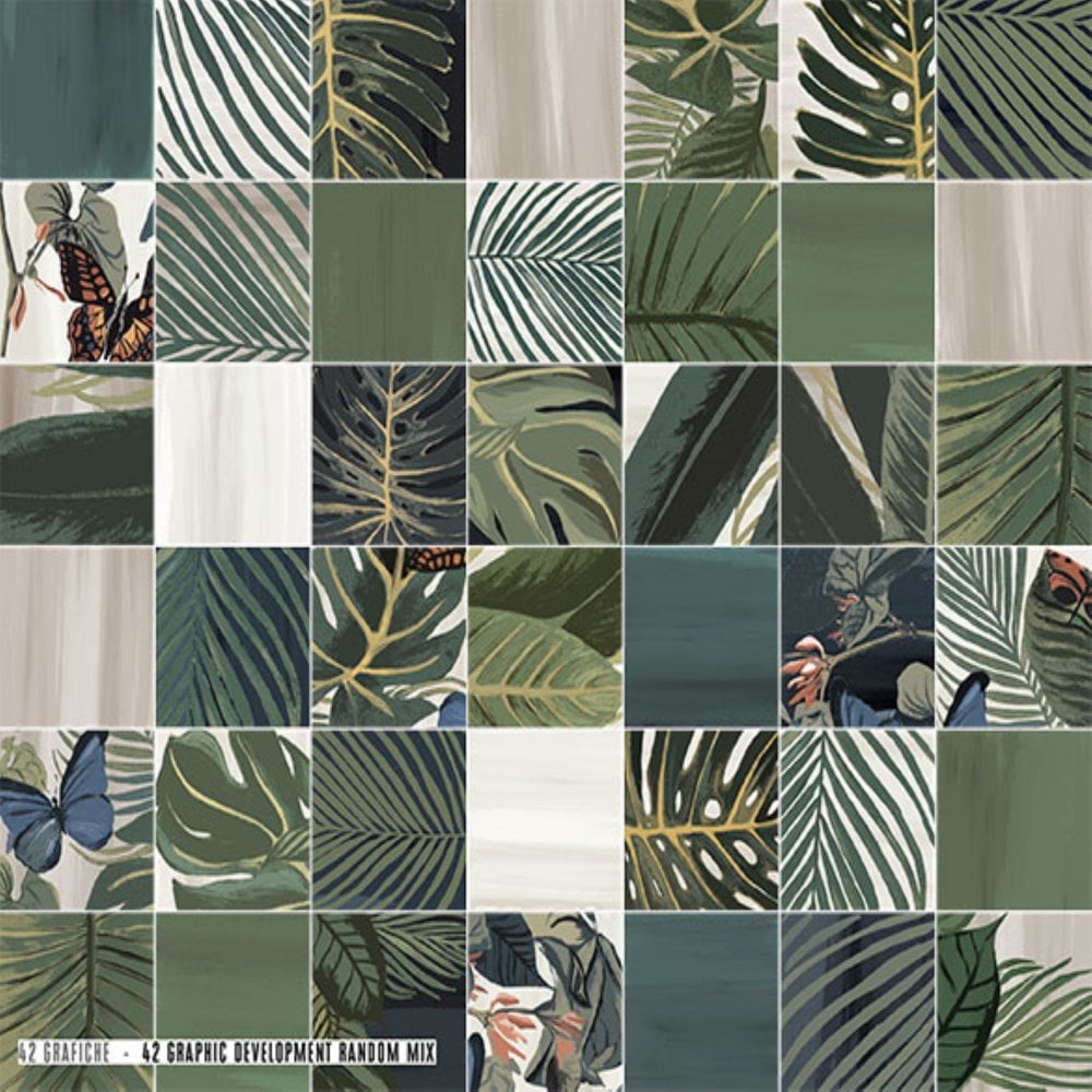 Amazonia Forest 20.3cm x 20.3cm Wall & Floor Tile