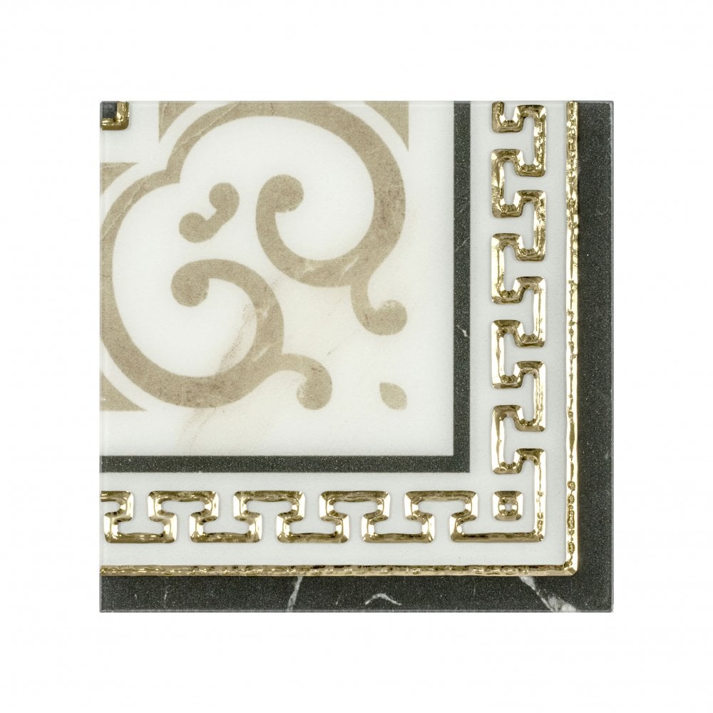 Arianna Gold Corner 12cm x 12cm Floor Tile