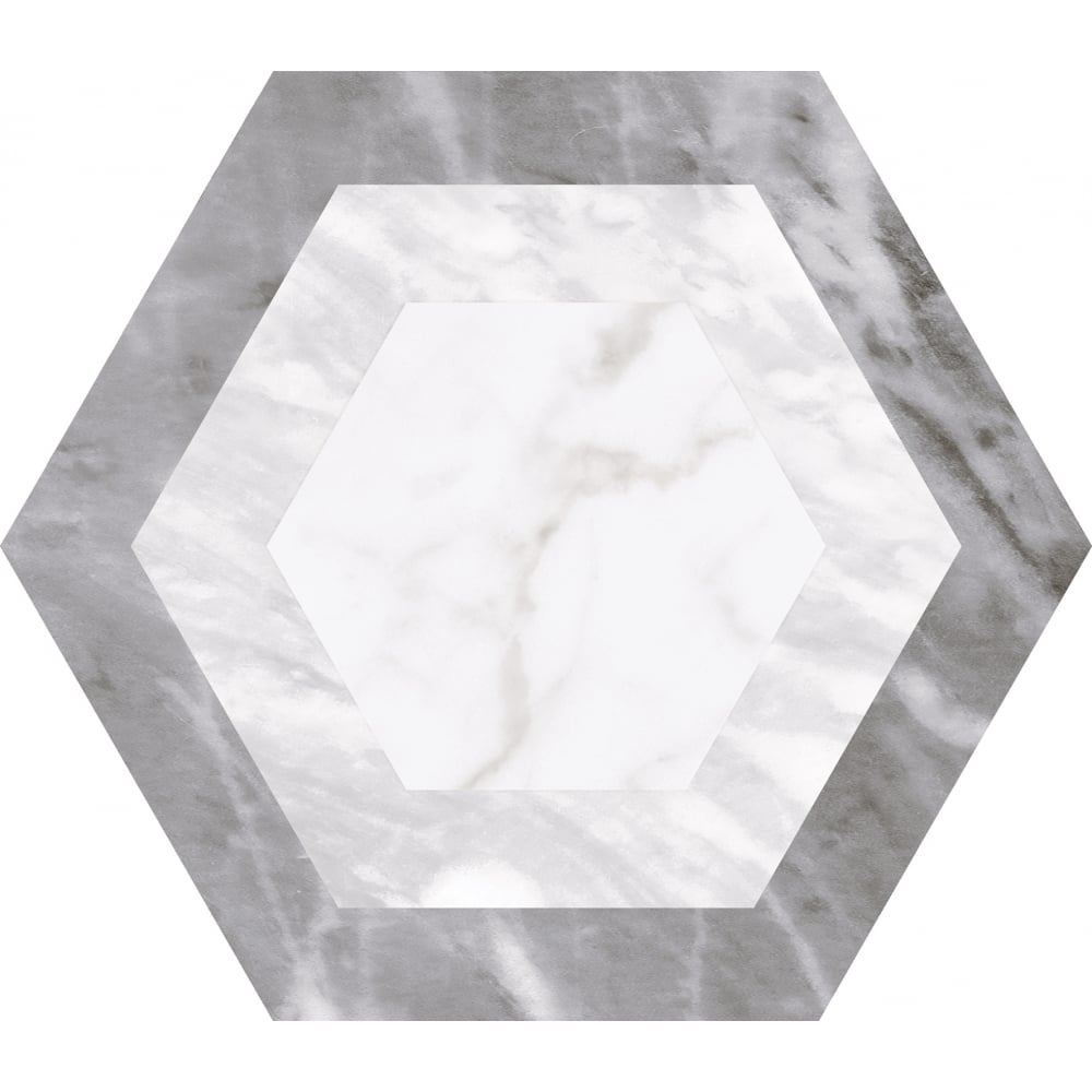 Bardiglio Geo Hexagon 17.5cm x 20cm Wall & Floor Tile