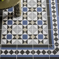 Stonehouse Studio Buxton Navy Geometric Patterned Tiles 225 x 225mm