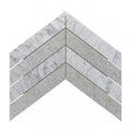 Carrara & Forest Green Honed Marble 26.2cm x 43.1cm Chevron Mosaic Tile