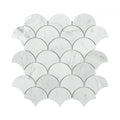 Carrara Honed Marble 28cm x 28.5cm Fan Mosaic Tile