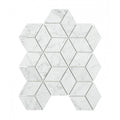 Carrara Honed Marble 29.8cm x 26cm Rhombus Mosaic Tile