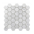Carrara Honed Marble 29.8cm x 30.5cm Hexagon Mosaic Tile