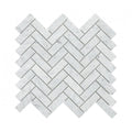 Carrara Honed Marble 30.5cm x 32.5cm Herringbone Mosaic Tile