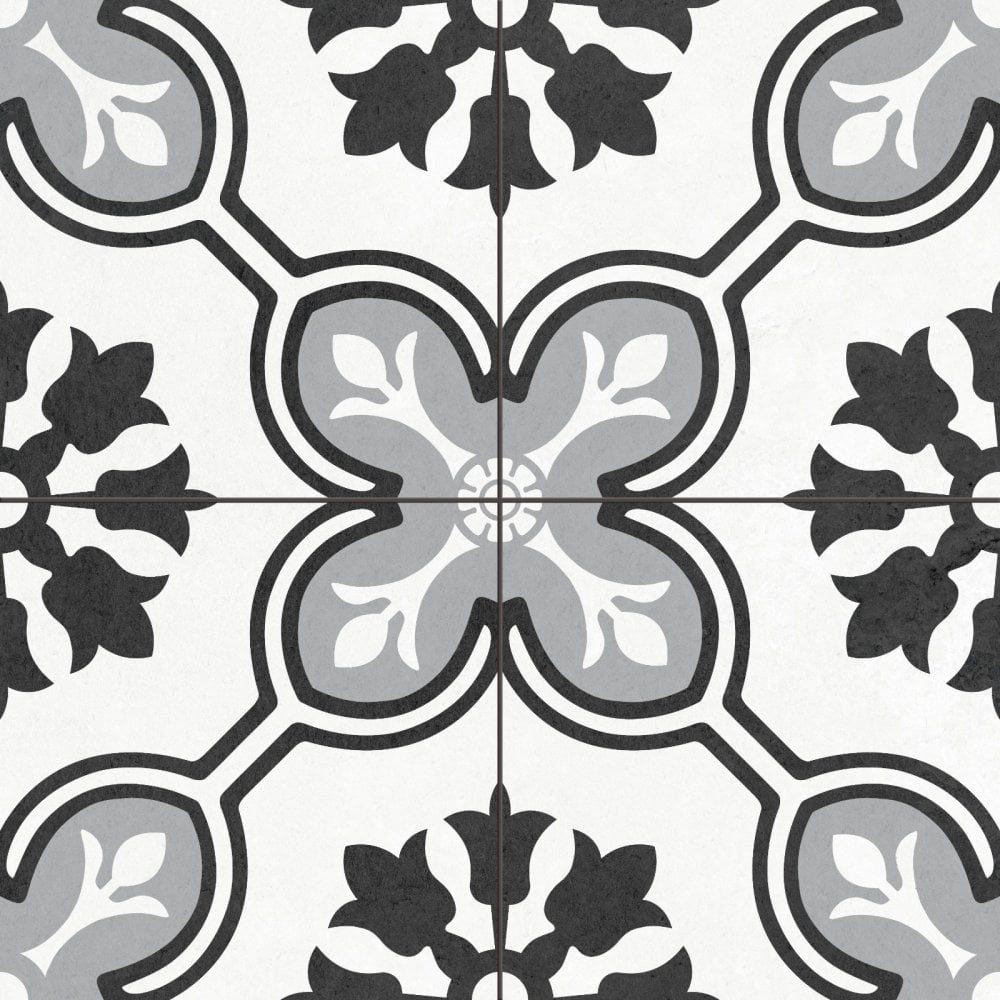 Chateau Noir 45cm x 45cm Wall & Floor Tile