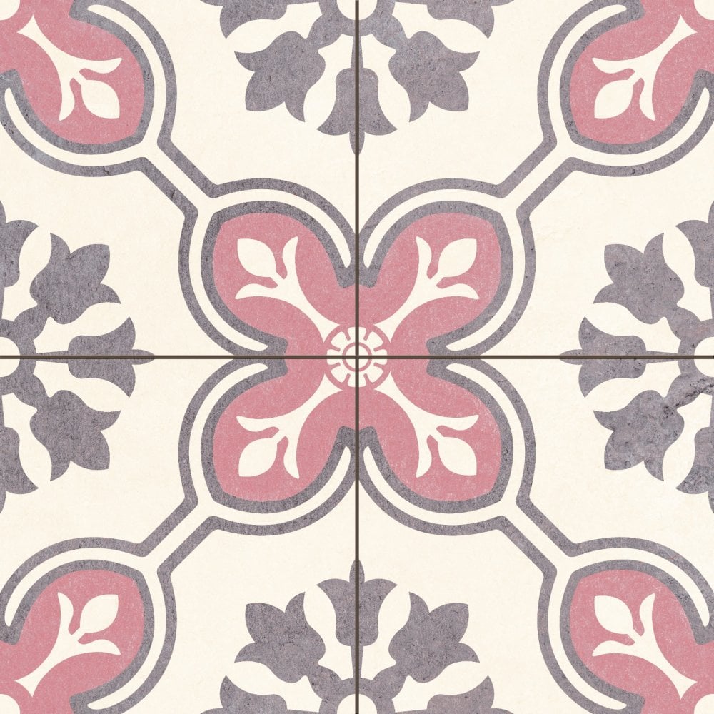 Chateau Rose 45cm x 45cm Wall & Floor Tile