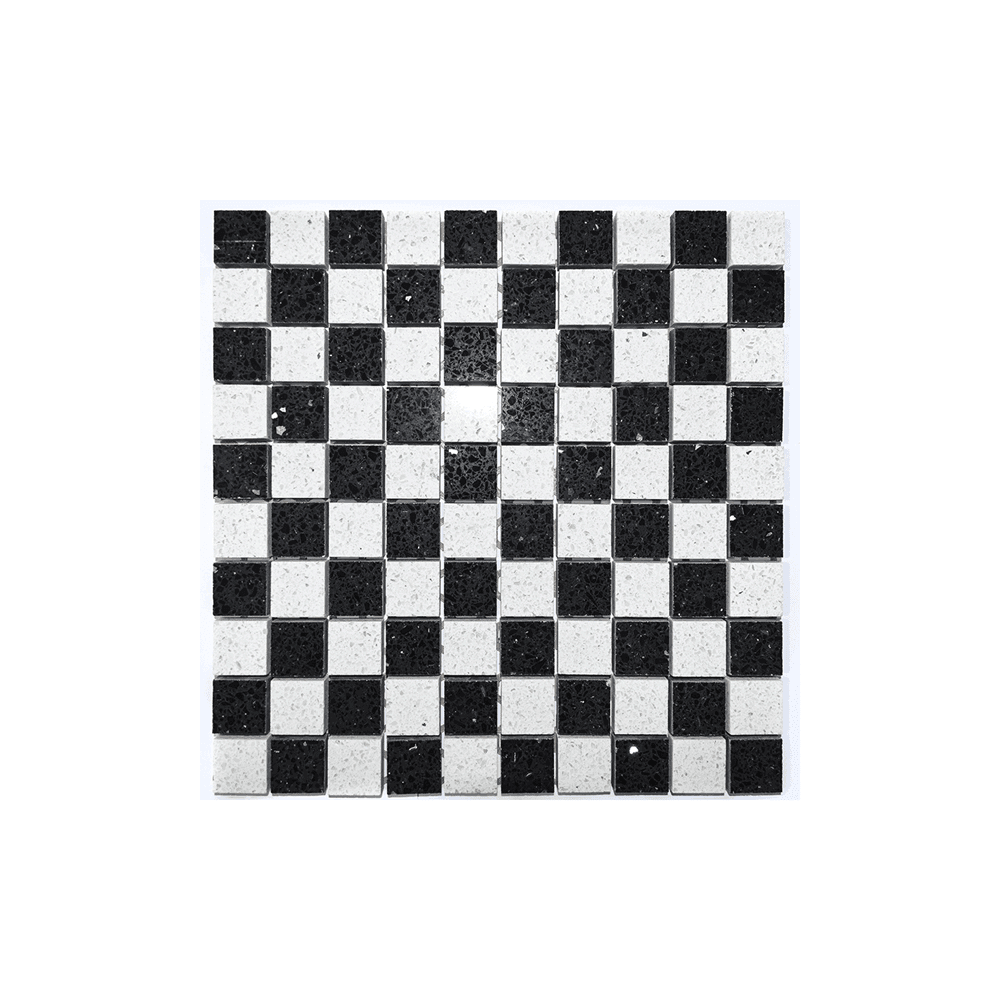 Chessboard Gulfstone Quartz Mosaic (2.5cm x 2.5cm) 30cm x 30cm Wall Tile