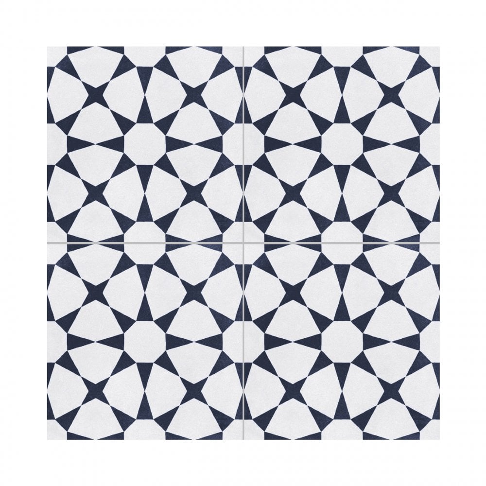 Cuban Star Navy 20cm x 20cm Wall & Floor Tile
