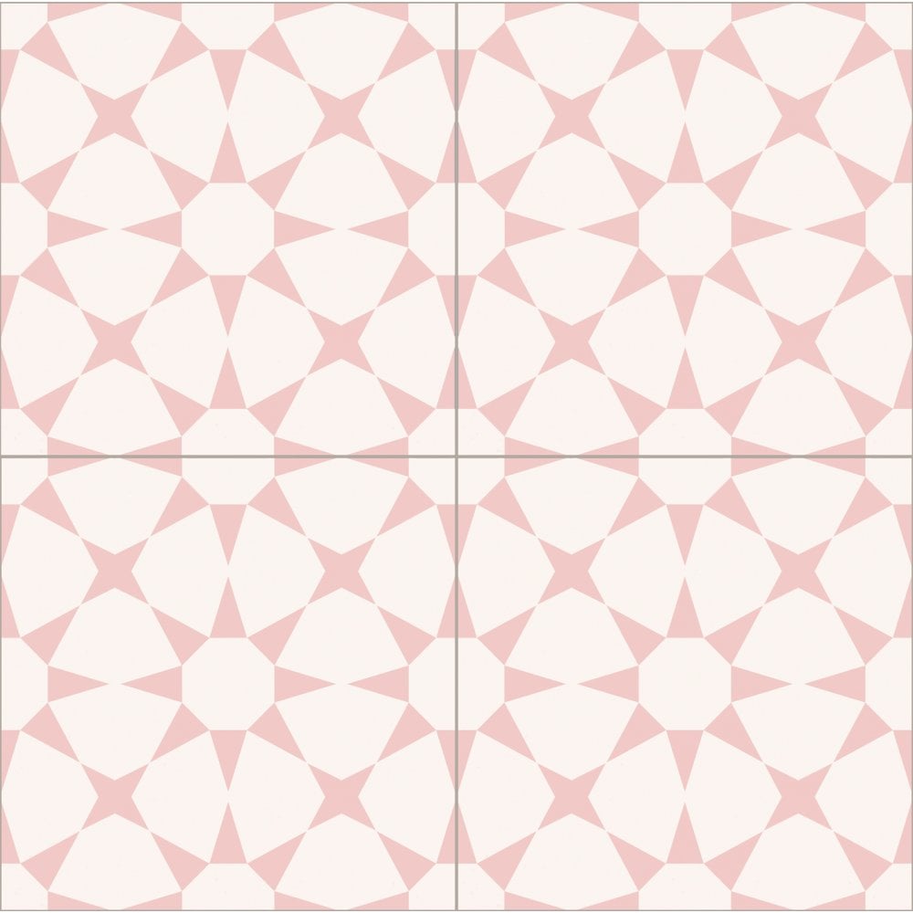 Cuban Star Rosa 20cm x 20cm Wall & Floor Tile