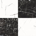 Darwin Black and White Marble Effect 45cm x 45cm Wall and Floor Tile