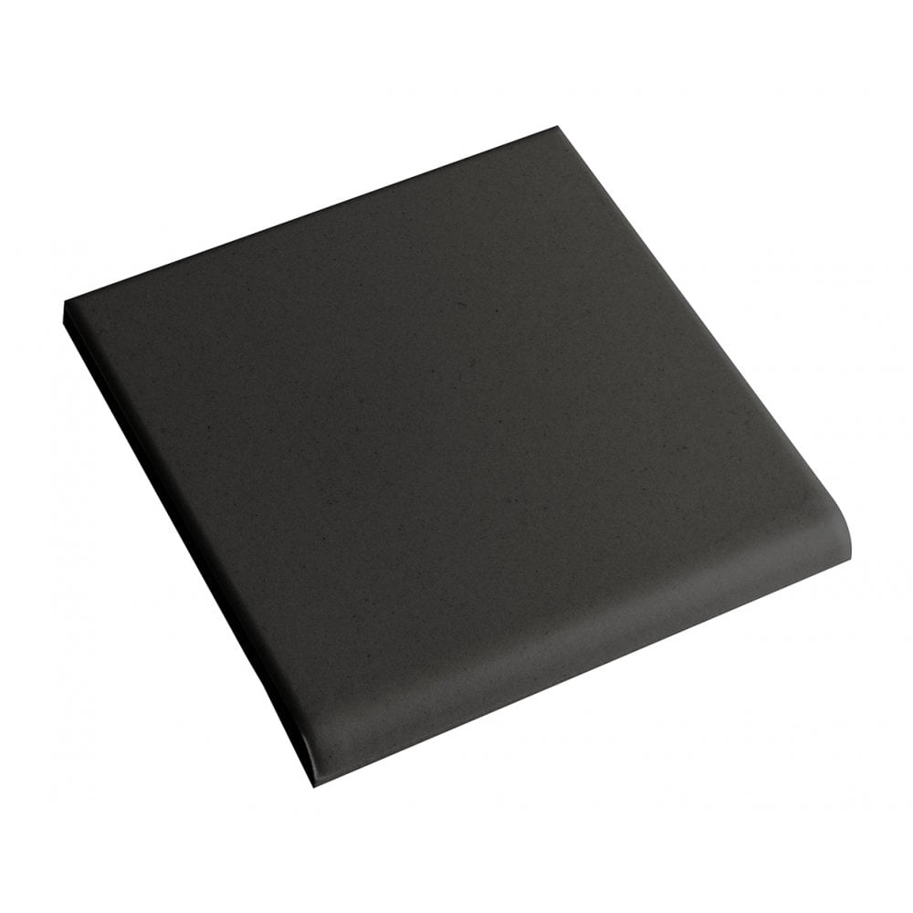 Fireplace Black Bull Nose Quarry 9.6cm x 9.6cm Floor Tile