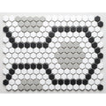 Geometric Hexagon Monochrome 30.3cm x 40cm (2.3cm x 2.3cm) Mosaic Tile
