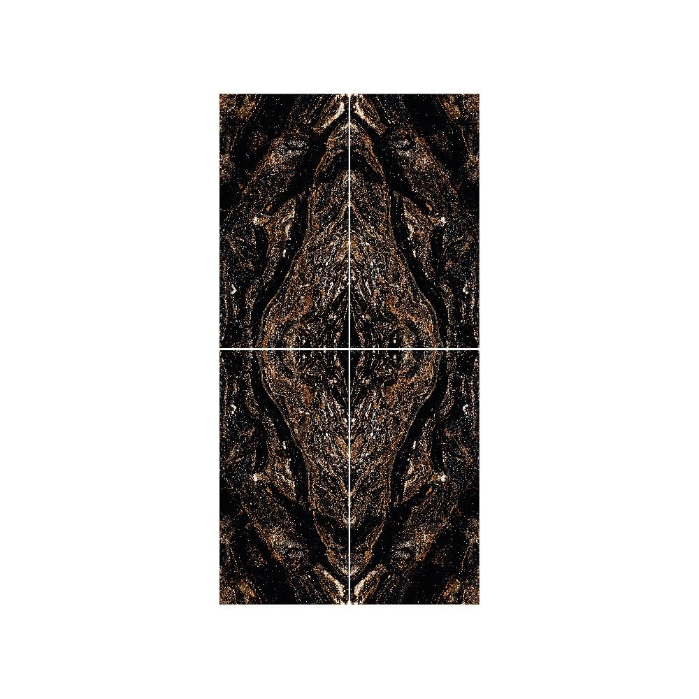 Gold Galaxy Black Bookmatch 4 tile set Wall & Floor Tile