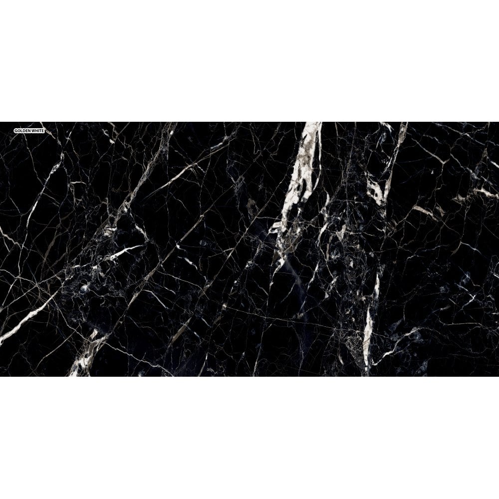 Golden White Black Marble Stone 60cm x 120cm Wall & Floor Tile