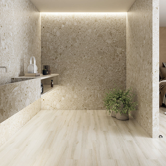 Grantola Beige Terrazzo Effect Tiles 300 x 600mm