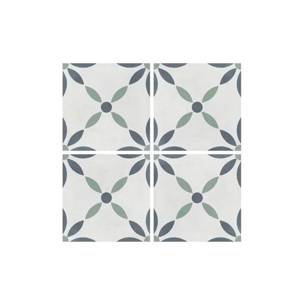 Havana White Flower 20cm x 20cm Wall & Floor Tile