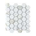 Hexagon Calacatta Matt (5.1cm x 5.9cm) 32.5cm x 28.1cm Mosaic Tile