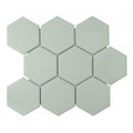 Hexagon Matt Green Mosaic (9.5cm x 9.5cm) 29.5cm x 25.6cm Wall & Floor Tile