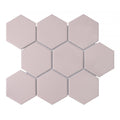 Hexagon Matt Pink Mosaic (9.5cm x 9.5cm) 29.5cm x 25.6cm Wall & Floor Tile