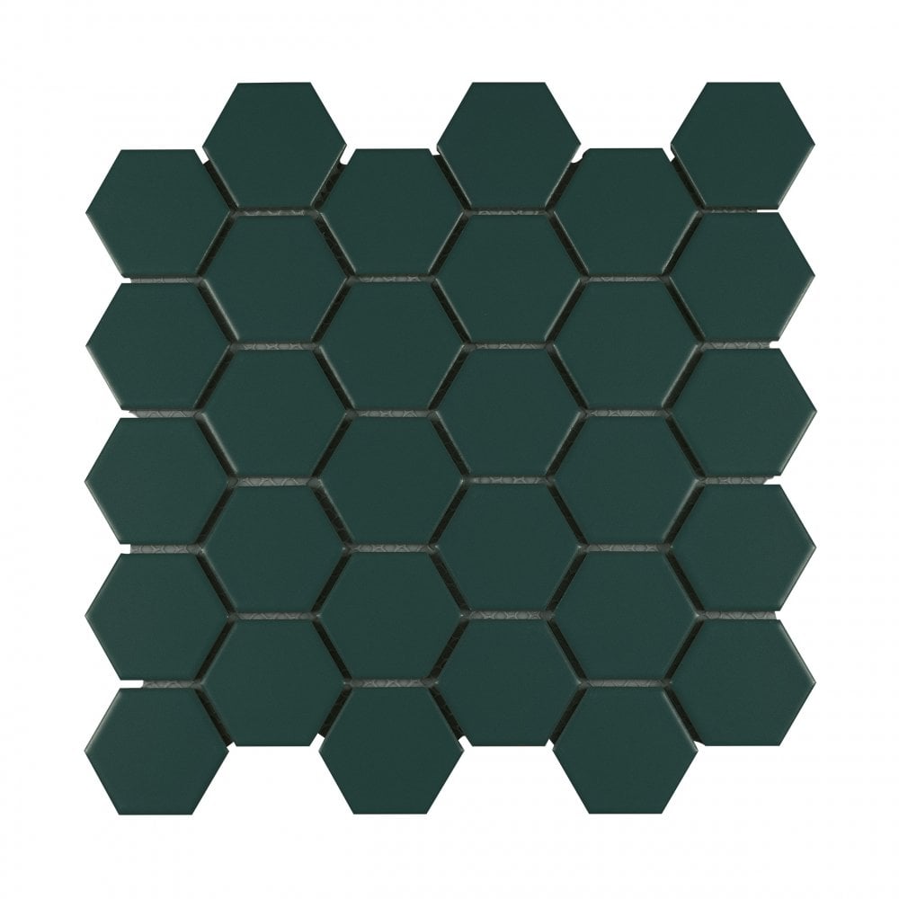 La Maison Buckingham Green 27.2cm x 28.2cm (5.1cm x 5.9 cm) Hexagon Mosaic Tile