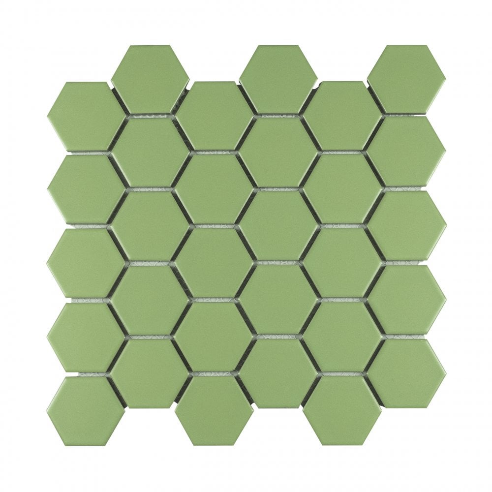 La Maison Lime 27.2cm x 28.2cm (5.1cm x 5.9cm) Hexagon Mosaic Tile