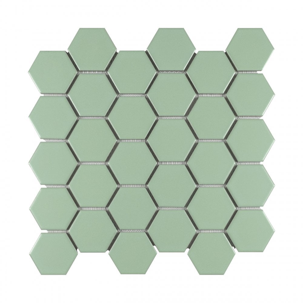 La Maison Spearmint 27.2cm x 28.2cm (5.1cm x 5.9cm) Hexagon Mosaic Tile
