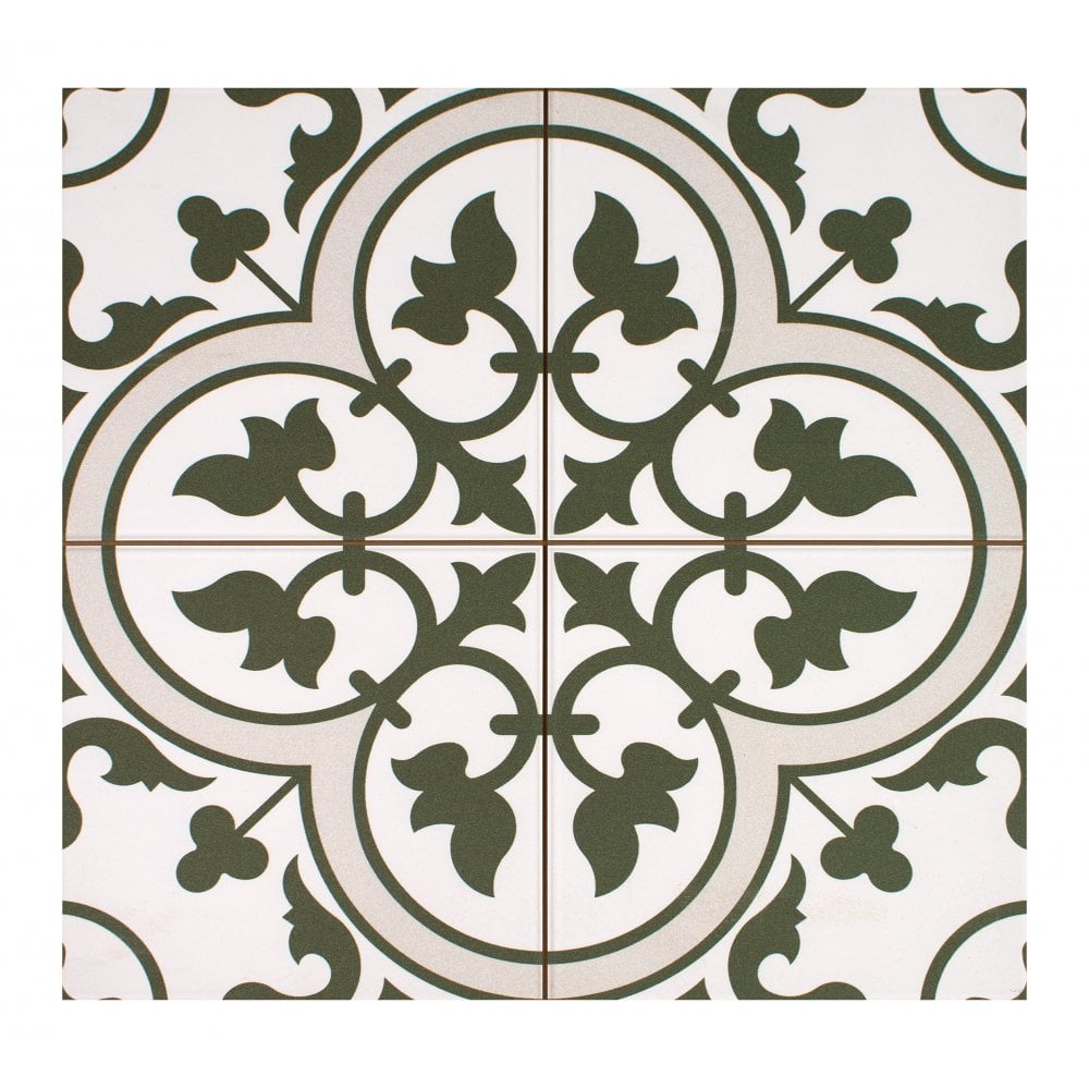 Ledbury Olive Green 45cm x 45cm Wall & Floor Tile