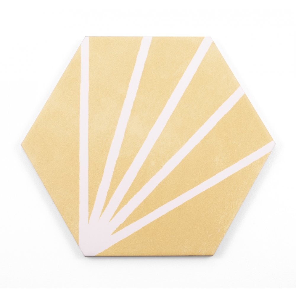Lily Hex Hexagon Summer Yellow 22.8cm x 19.8cm Wall & Floor Tile