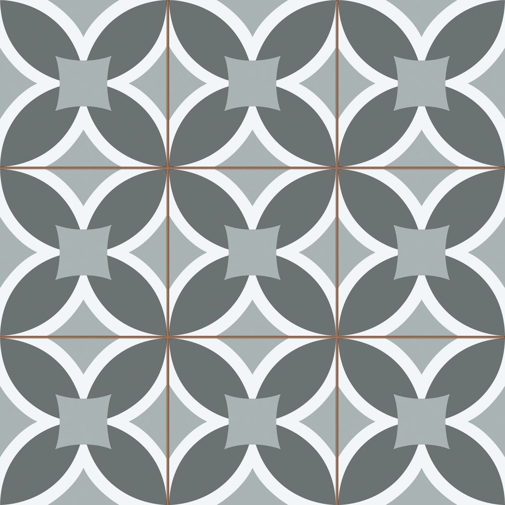 Lisbone Black Grey 45cm x 45cm Wall and Floor Tile
