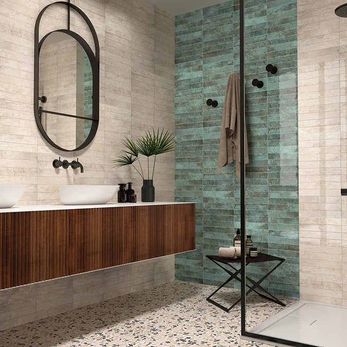 Stonehouse Studio Loreto White Terrazzo Effect Wall and Floor Tiles 200 x 200mm