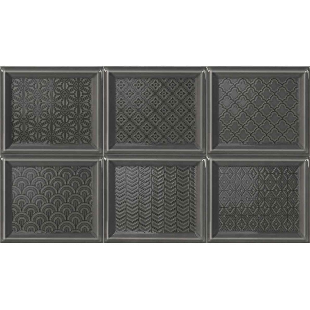 Madison Decor Charcoal 12cm x 14cm Wall Tile