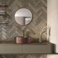 Martil Olive Green Porcelain Glazed Wall Tiles 70 x 280mm