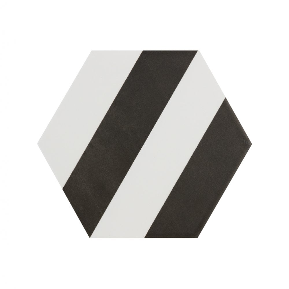 Naples Hexagon Black 22.8cm x 19.8cm Wall & Floor Tile