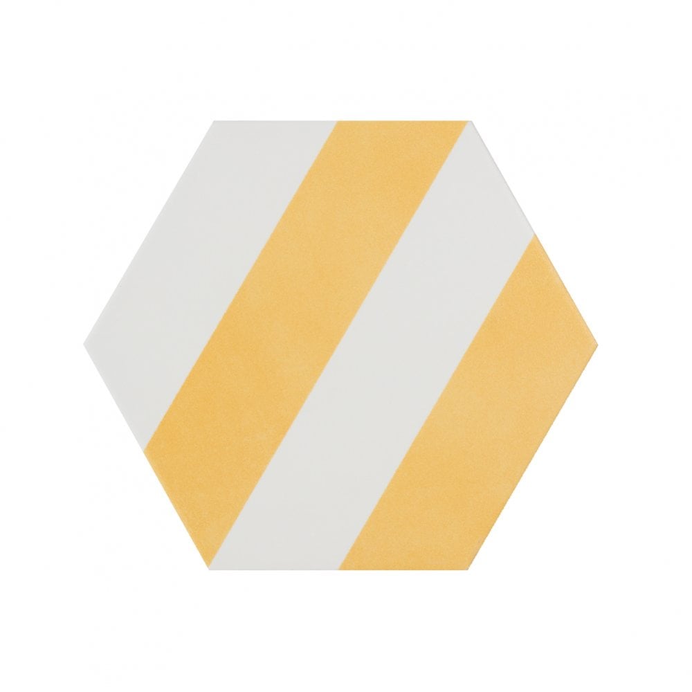 Naples Hexagon Yellow 22.8cm x 19.8cm Wall & Floor Tile