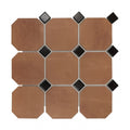 Octagon Terracotta Black Dot 30.1cm x 30.1cm Mosaic Tile