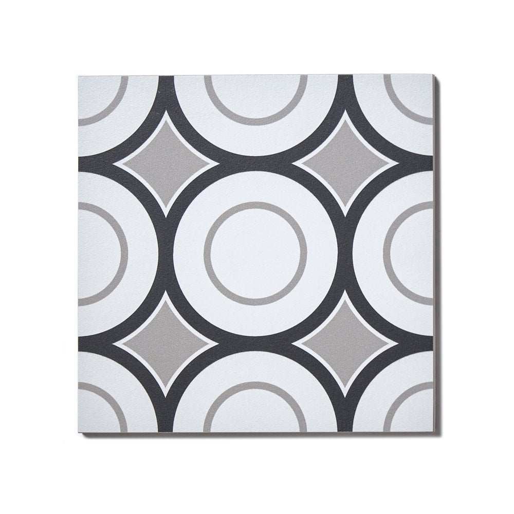 Patchwork B&W 05 20cm x 20cm Wall & Floor Tile