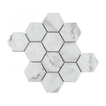 Prestige Hexagon Lux Carrara Mosaic (7.3cm x 7.3cm) 26.7cm x 27.8cm Wall & Floor Tile