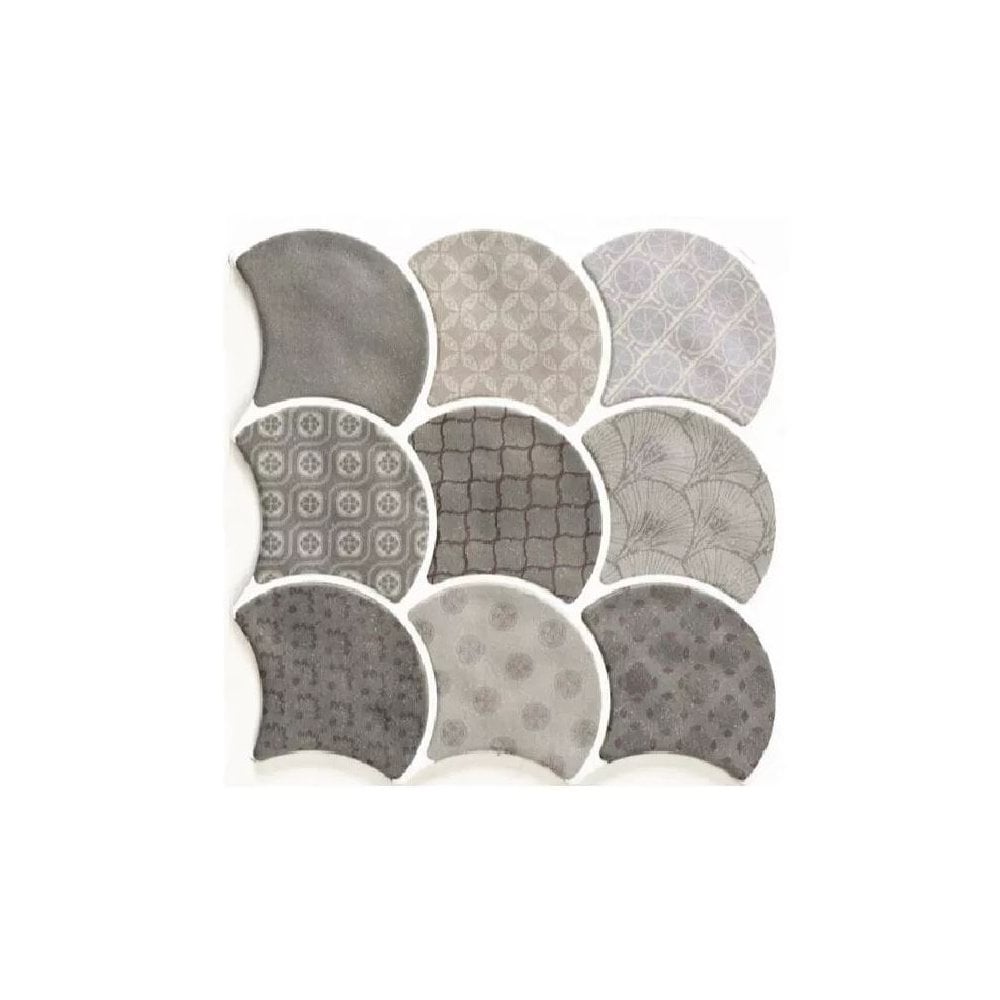 Scale Boho Grey 30.7cm x 30.7cm Wall and Floor Tile