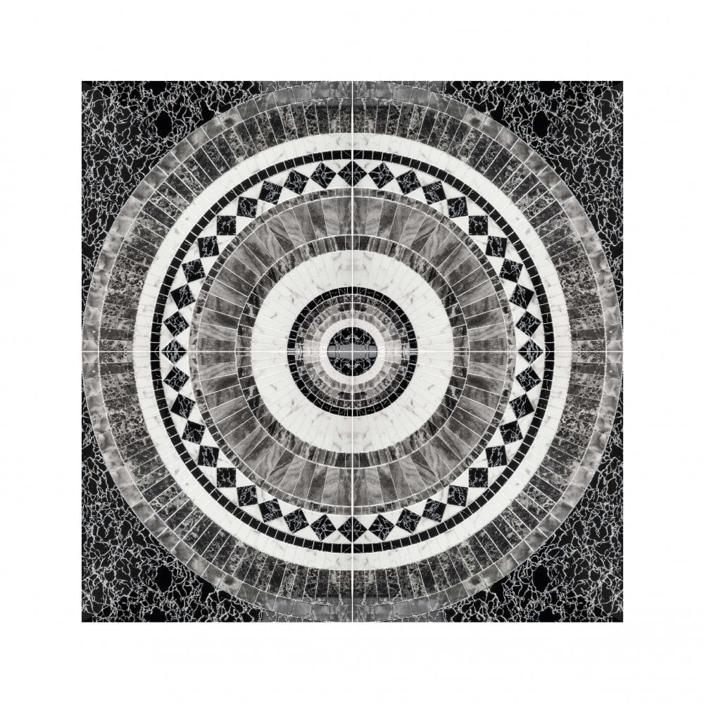 Royal Black & White 60cm x 60cm Floor Tile (4 tile set)
