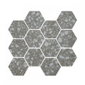 Terrazzo Hexagon Medium Grey Mosaic 26cm x 27.8cm Wall & Floor Tile