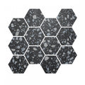 Terrazzo Hexagon Nero Mosaic 26cm x 27.8cm Wall & Floor Tile