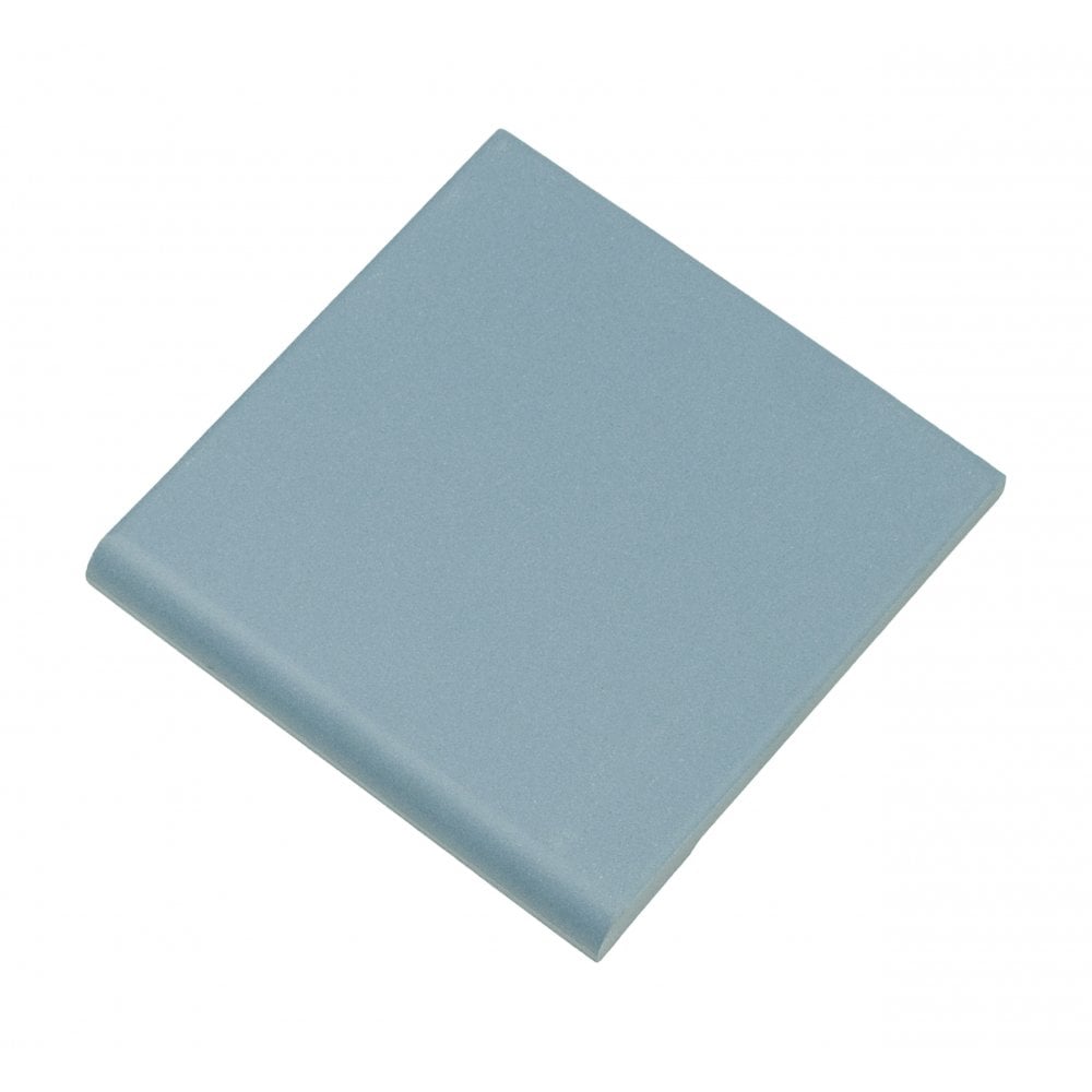 Unglazed Blue Bull Nose Quarry 9.6cm x 9.6cm Floor Tile