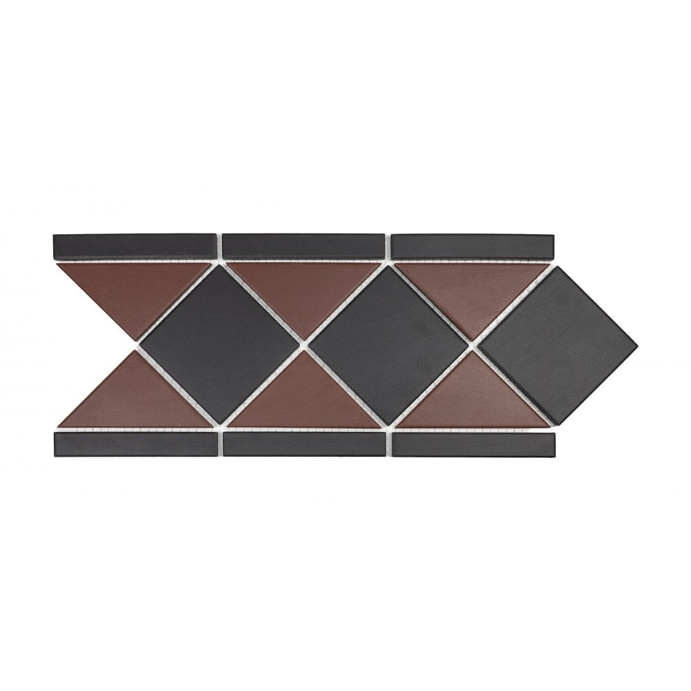 Unglazed Red and Black Quarry 19cm x 42.2cm Border Tile