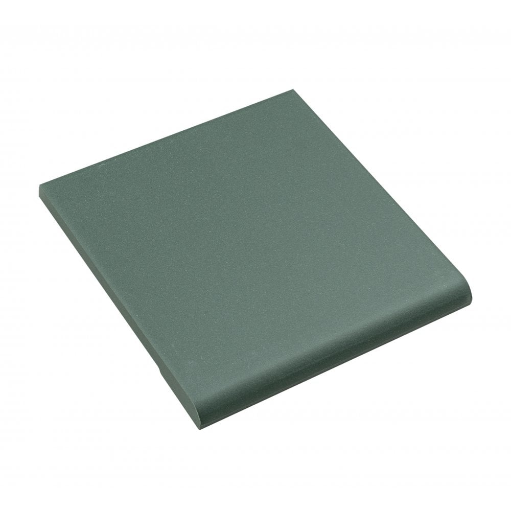 Unglazed Victorian Green Bull Nose Quarry 9.6cm x 9.6cm Floor Tile