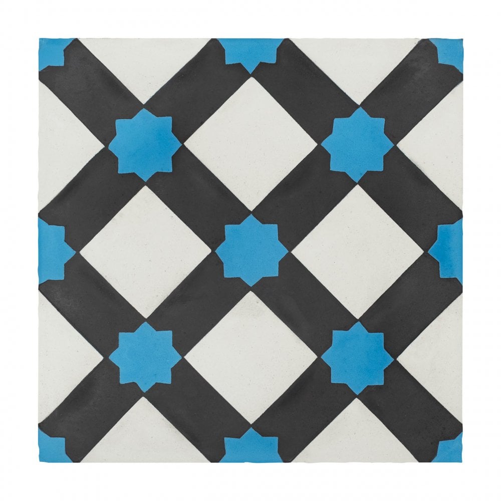 Vintage FL043A Blue 20cm x 20cm Wall & Floor Tile